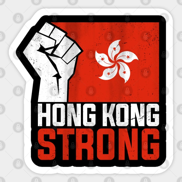 Free Hong Kong Strong Democracy Now Resist Sticker by TextTees